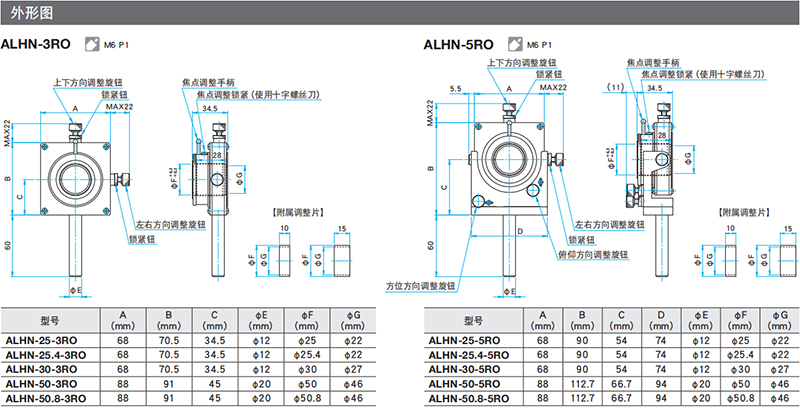 三轴·五轴透镜镜架（立柱型）